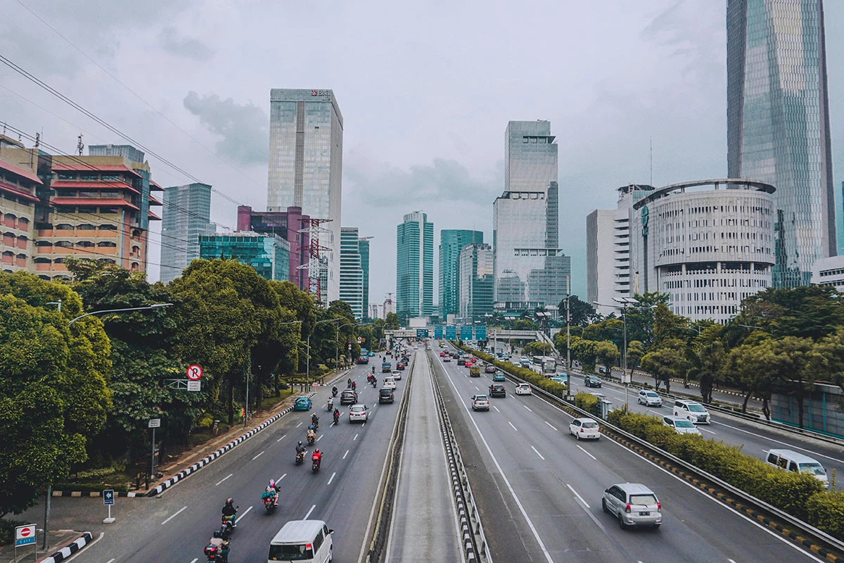 Jalan besar di Jakarta, Indonesia