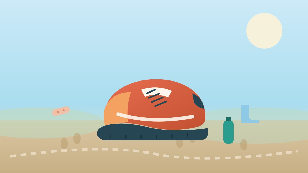 Ilustrasi sepatu travel nyaman untuk jalan kaki seharian tanpa lecet